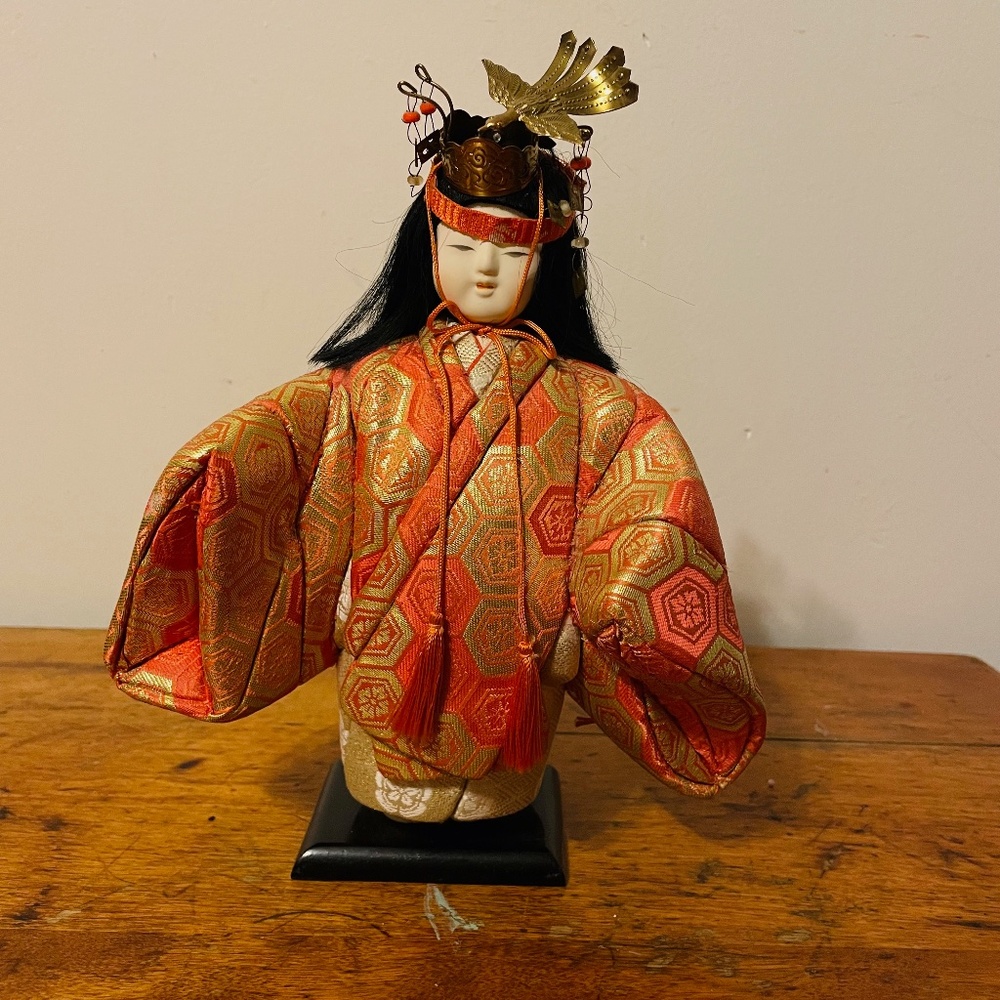 Vintage Japanese Kimekomi Doll. Kimono Doll.
